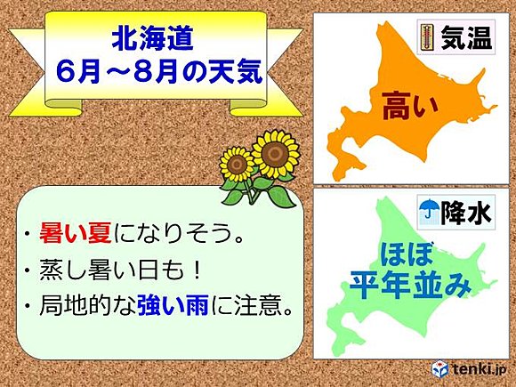 北海道 暑い夏に 6月 8月の天候 17年5月24日 エキサイトニュース