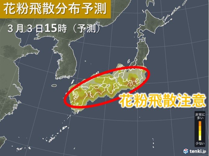 3日 気温上昇の関東など 花粉が大量に飛ぶ 年3月3日 エキサイトニュース