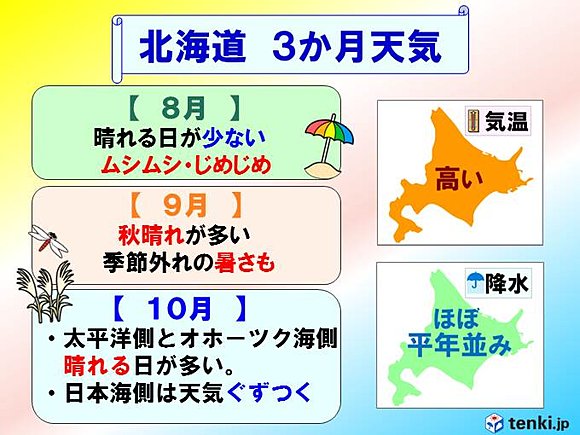 北海道の3か月予報 秋はゆっくり 17年7月25日 エキサイトニュース