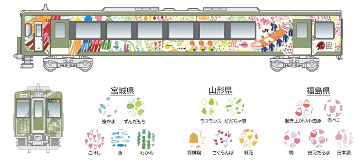 キハ110系に「東北のまつり」をラッピング、東北DCあわせで運行 JR