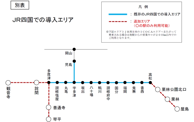 予讃線、土讃線、高徳線の7駅に新たに「ICOCA」サービス導入、2020年3