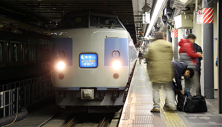 485系新潟車側面方向幕(ムーンライトえちご入り) 485系新潟車側面方向幕(ムーンライトえちご入り) 485系快速ムーン