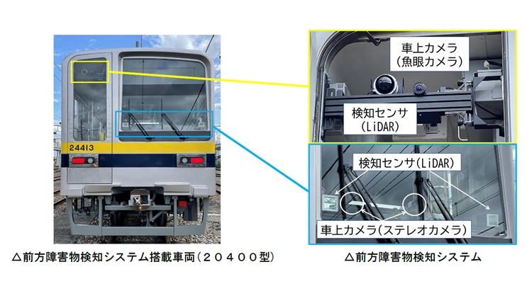 東武、自動運転に必要な「前方障害物検知システム」を20400型に仮設