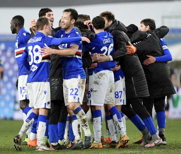 サンプドリア 吉田がフル出場 ２位インテルから金星奪取に貢献 21年1月7日 エキサイトニュース