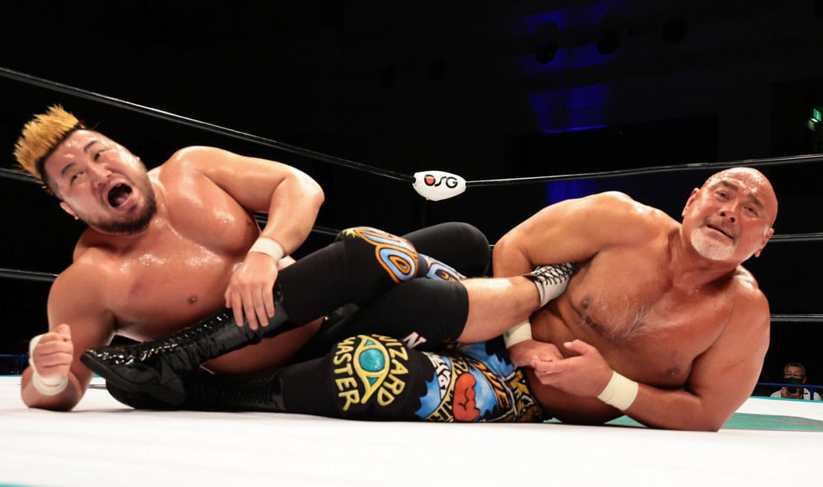 ノア ５８歳のｇｈｃ王者 武藤敬司がｖ２に成功 ｖ３戦は丸藤正道との天才対決へ 21年4月29日 エキサイトニュース