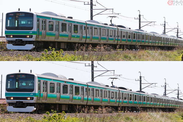 スカ色 帯で話題の常磐線快速 成田線用 E231系 なかにはちょっとレアな車両も 21年5月21日 エキサイトニュース