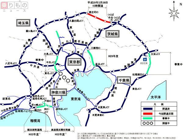 圏央道 茨城区間開通でどう変わる 都心経由と 迂回ルート を比較 17年2月18日 エキサイトニュース