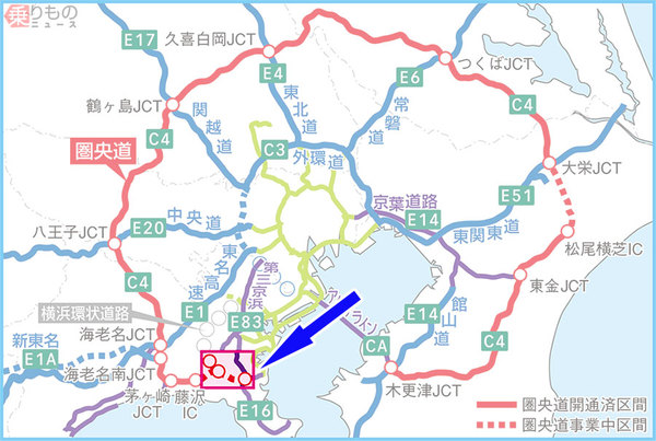 圏央道の未開通区間「藤沢～横浜」開通見通し困難に 工事に課題 (2019年8月29日) - エキサイトニュース