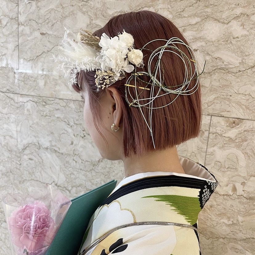 卒業式 成人式 結婚式 髪飾り 着物 ドライフラワー タッセル 水引 振袖