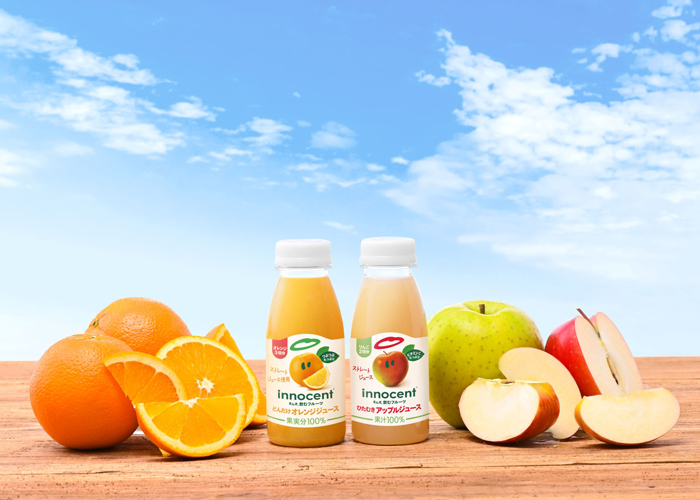 イノセント まんま 飲むフルーツ に初のストレートジュースが登場 どんだけオレンジジュース ひたむきアップルジュース 新発売 21年4月16日 エキサイトニュース