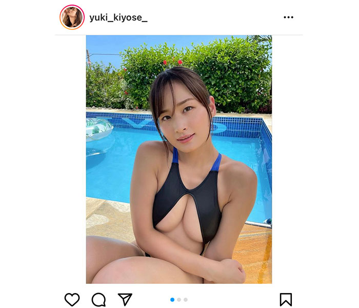 清瀬汐希 胸元ざっくりな競泳水着からこぼれ落ちる美バスト 21年7月21日 エキサイトニュース