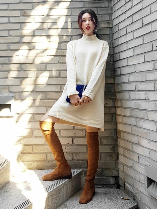 韓国で大流行している ロングブーツ を使ったコーデ ローリエプレス