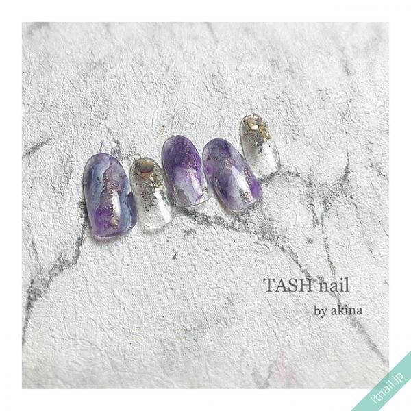 きれいめお洒落 冬カラーを使った大理石ネイル ローリエプレス