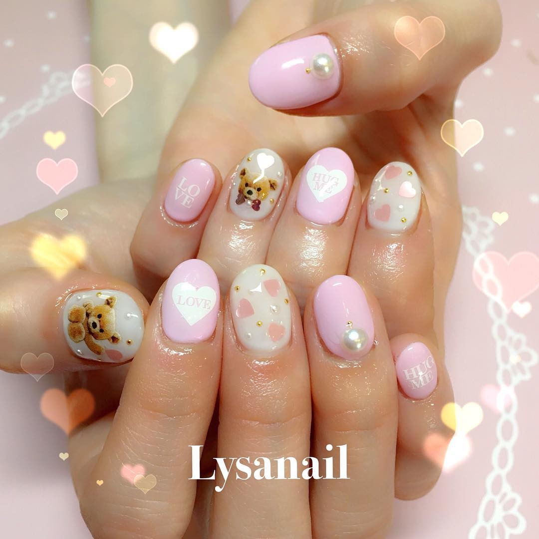 人気モデルも通う Lysanail のゆめかわくまさんネイルがかわいすぎ ローリエプレス