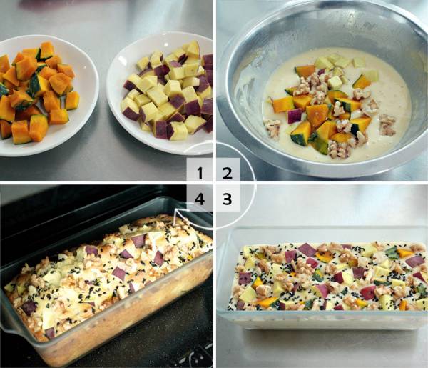 ホットケーキミックスで簡単 サツマイモとカボチャのパウンドケーキ ママアイテム ウーマンエキサイト