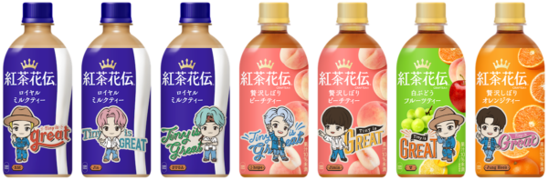 TinyTAN」と「紅茶花伝」がコラボ！ 限定デザインボトル6製品全43種類