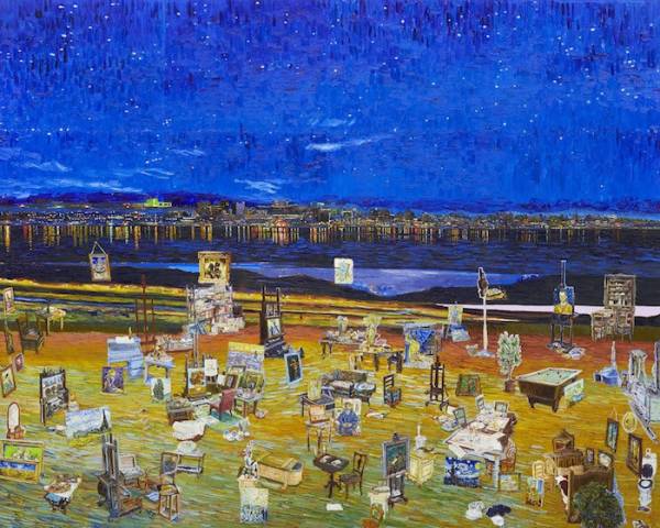 ピカソ、ゴッホ、ゼザンヌら6人の画家に捧げるオマージュ絵画、小山