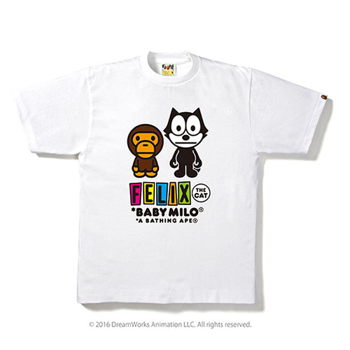 ア ベイシング エイプ×フィリックス ザ キャット、コラボTシャツや