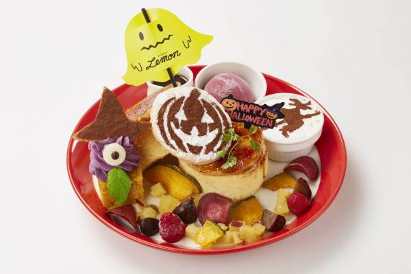 パンケーキ専門店バター 秋の味覚 焦がしハロウィンパンケーキ 紫芋のクリームのおばけをトッピング E レシピ 料理 のプロが作る簡単レシピ 1 1ページ