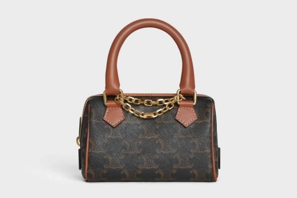 CELINE トリオンフ キャンバス ミニボストンバッグ セリーヌ「トリオンフ キャンバス」新作ミニボストンバッグ、輝く