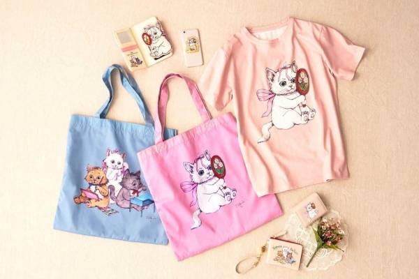 ヒグチユウコ『おしゃれキャット』マリーを描きおろし、Tシャツ＆財布