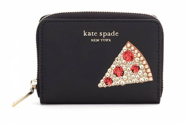 ケイト・スペード21年クリスマスの新作ウォレット、ピザ柄ミニ財布 