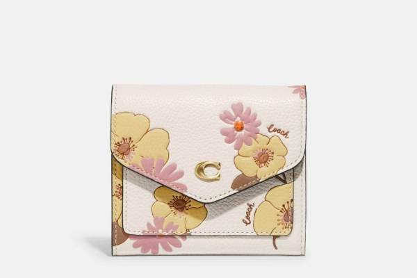 超極美品● COACH コーチ 財布 ポーチ ティーローズ フラワー レザー コーチ新作レディース革小物、フローラルプリントのミニ財布&