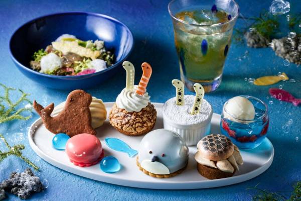 海辺のティーセットとスイーツ すみだ水族館の海の生き物がスイーツに！ハイアット セントリック 銀座