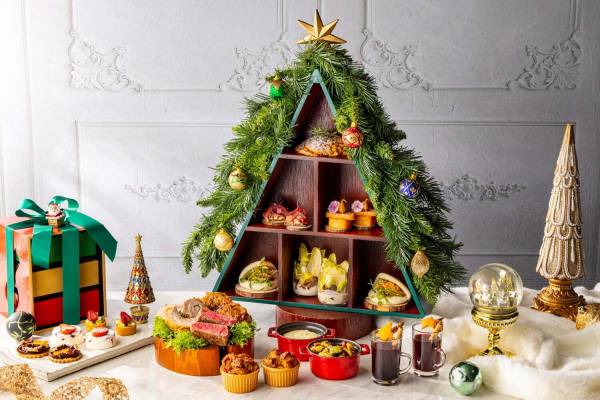 ヒルトン東京“肉”が主役のクリスマスアフタヌーンティー、ツリー型