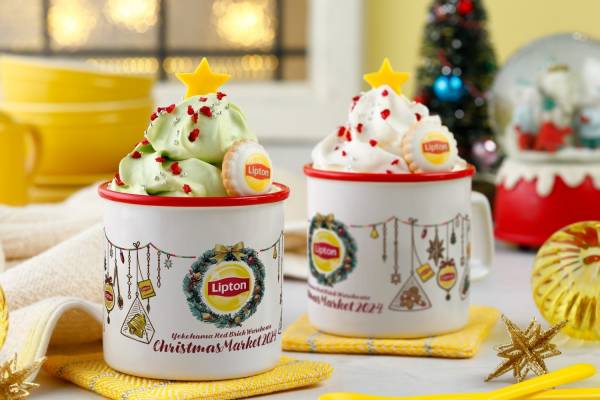 リプトン」横浜赤レンガ倉庫のクリスマスマーケットに出店、“限定マグ