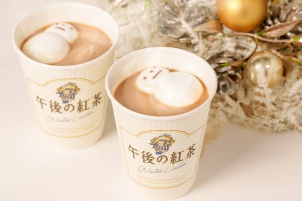 午後の紅茶「冬のあったかいミルクティースタンド」表参道で、雪だるま