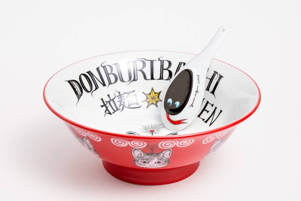 ユ*ニ様 ヒグチユウコ　ギュスどん　美濃焼　ラーメンどんぶり　ラーメンどんぶり展 美濃焼“どんぶり”の企画展「ラーメンどんぶり展」ヒグチユウコや横尾