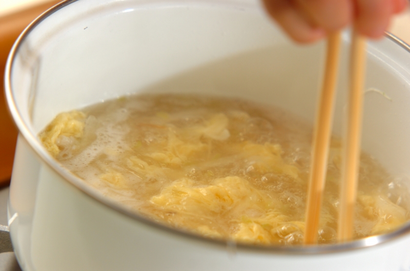 冬瓜とホタテのふわふわ卵スープの作り方3