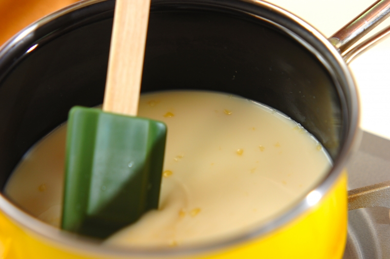 かきたまの豆乳コーンスープの作り方1