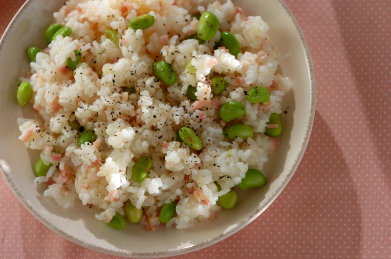 枝豆とベーコンの混ぜご飯