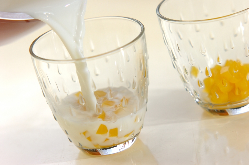 黄桃ミルクプリンの作り方3