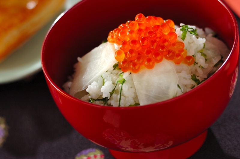 カブとイクラのご飯