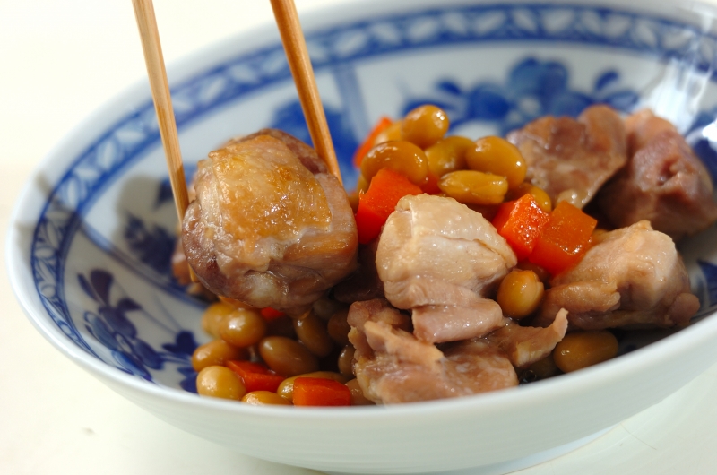 鶏と大豆の煮物の作り方4