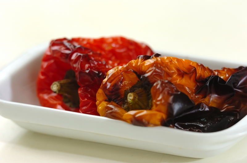 焼きパプリカのカプレーゼ風の下準備1