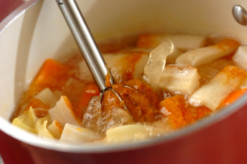 キャベツのみそ汁の作り方1