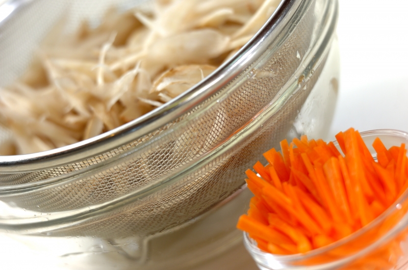 ゴボウのきんぴらの下準備1