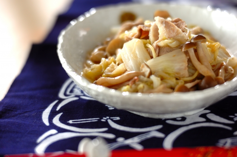 豚しゃぶと白菜の蒸し煮