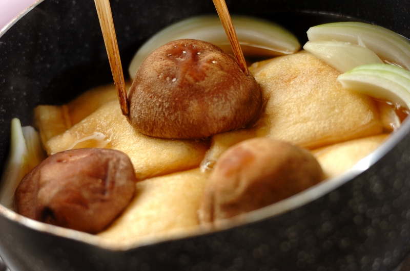 肉詰め巾着の炊き合わせの作り方2