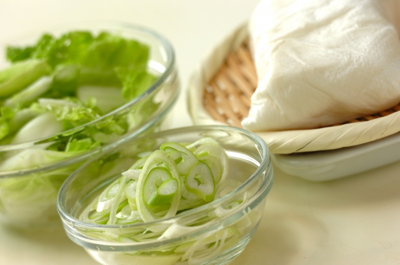 崩し豆腐の野菜あんの下準備1