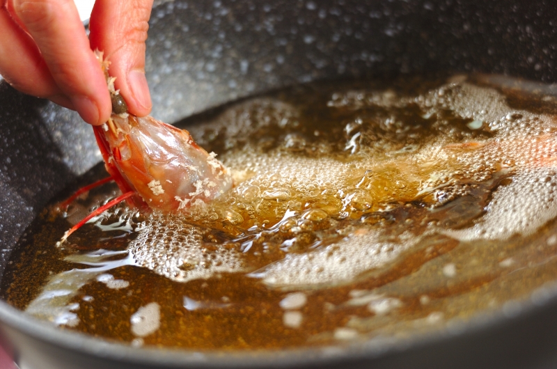 頭付きエビフライの作り方2