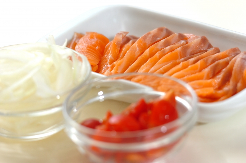 お刺身マリネの下準備1