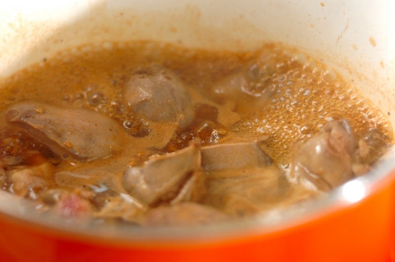 レバーの焼き肉のタレ煮の作り方1