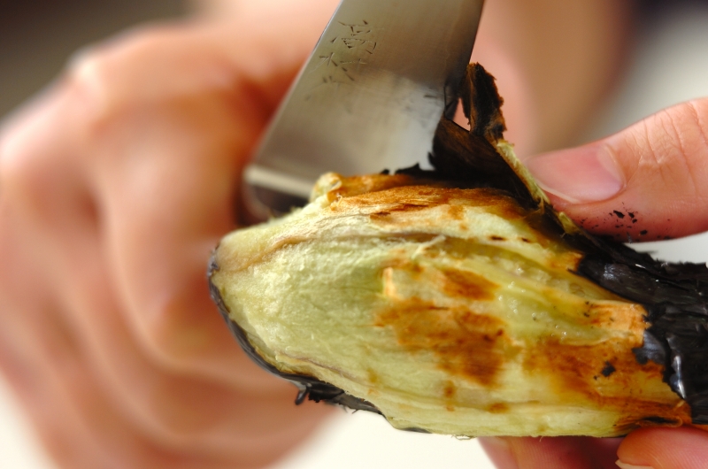 焼きナスの生ハム巻きの作り方1