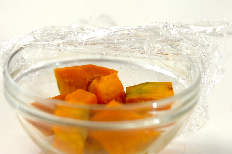 ココナッツカボチャプリンの下準備1