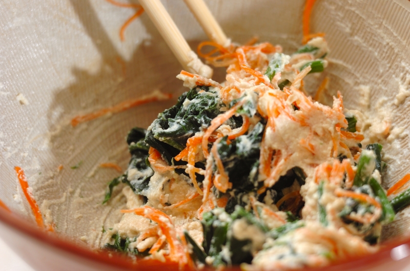 ホウレン草の白和えの作り方1